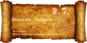 Maschat Taddeus névjegykártya
